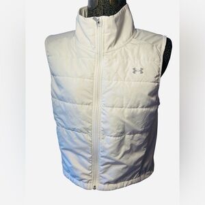 Under Armour Womens White Puffer Vest Medium Storm Lightweight Full Zip